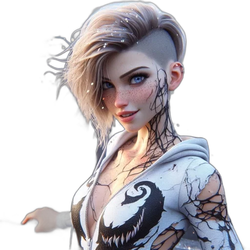 dress, face, dragon, hair transparent PNG cut-out