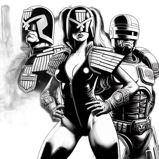 comic book art, concept art, fantasy art, three transparent PNG cut-out