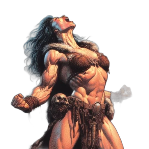 comic book art, concept art, fantasy art, photorealistic transparent PNG cut-out