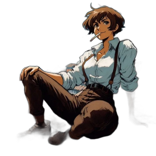jacket, staff, concept art, anime transparent PNG cut-out