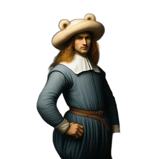 hat, staff, jacket, face transparent PNG cut-out