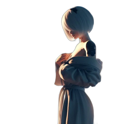 dress, robot, jacket, staff transparent PNG cut-out