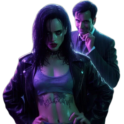 jacket, cyberpunk, comic book art, concept art transparent PNG cut-out