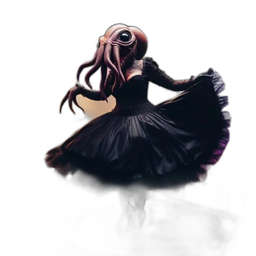 dress, creature, mask, hair transparent PNG cut-out