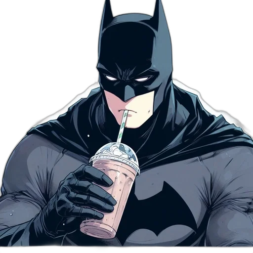 comic book art, concept art, batman, depicted transparent PNG cut-out