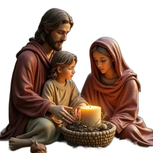 photorealistic, fire, jesus, his transparent PNG cut-out
