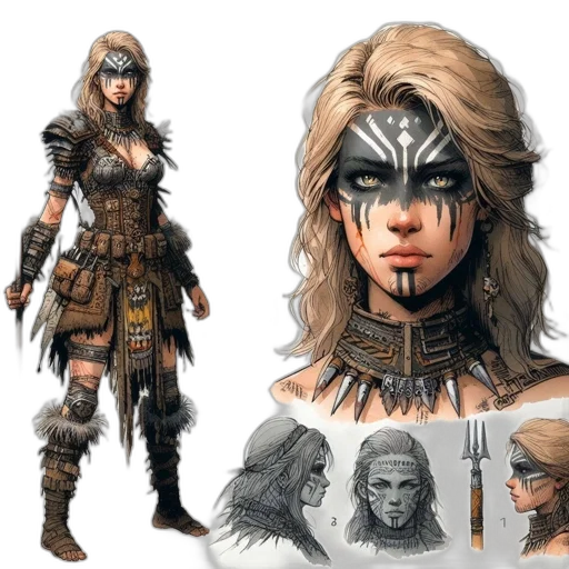 concept art, fantasy art, comic book art, 3d render transparent PNG cut-out
