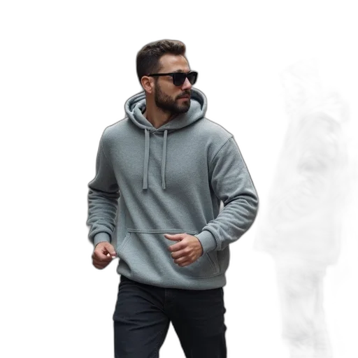 jacket, face, staff, creature transparent PNG cut-out