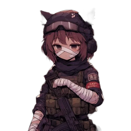 weapon, hat, jacket, staff transparent PNG cut-out
