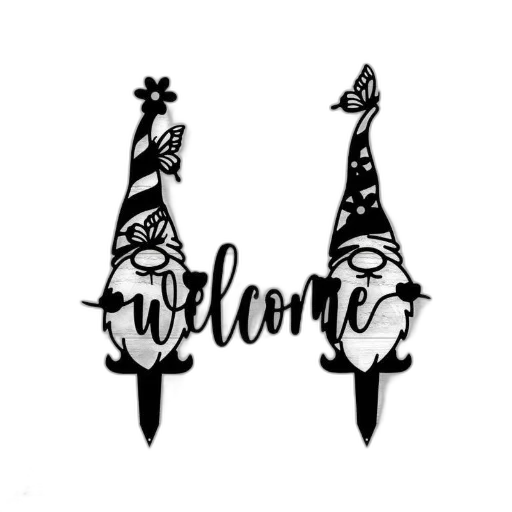black, metal, welcome, sign transparent PNG cut-out