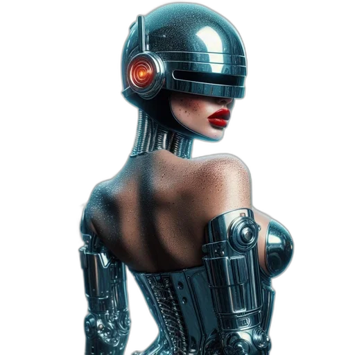 robot, dress, mask, cyberpunk transparent PNG cut-out