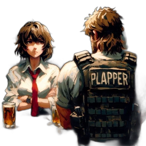 jacket, weapon, concept art, pixel art transparent PNG cut-out