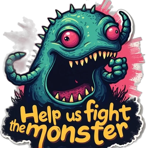concept art, pixel art, comic book art, monster transparent PNG cut-out