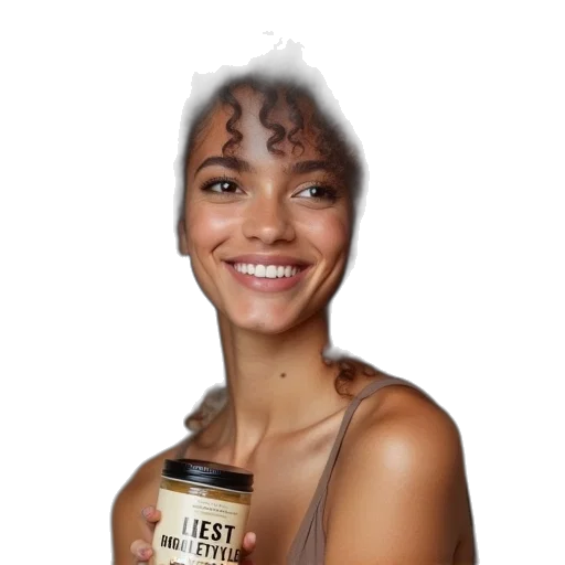 face, mask, hair, bottle transparent PNG cut-out