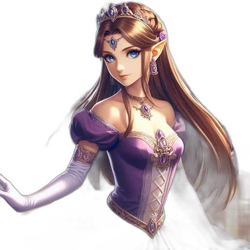 crown, dress, staff, fantasy art transparent PNG cut-out