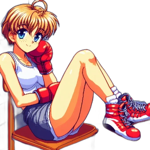 shoes, jacket, pixel art, anime transparent PNG cut-out