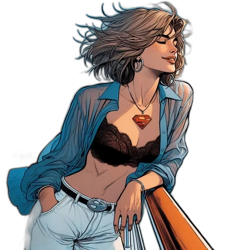 comic book art, concept art, cartoon, woman transparent PNG cut-out
