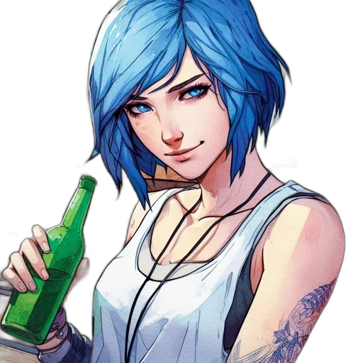 face, bottle, pixel art, anime transparent PNG cut-out