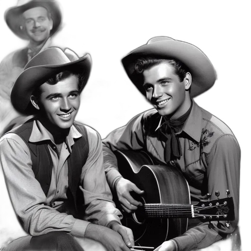 pair, cowboys, foreground, play transparent PNG cut-out