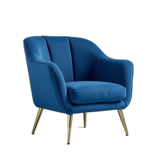 furniture, crown, 3d render, blue transparent PNG cut-out