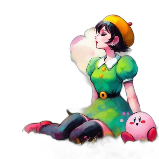 dress, staff, creature, concept art transparent PNG cut-out