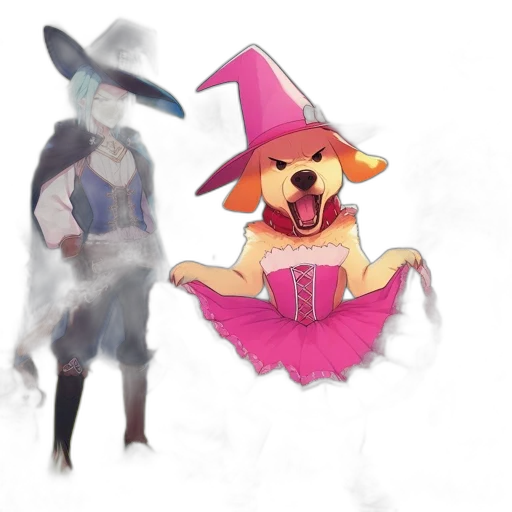hat, staff, mask, creature transparent PNG cut-out