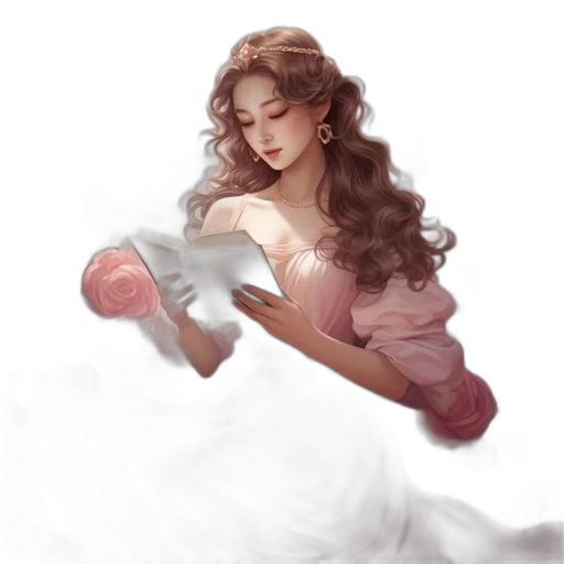 dress, shoes, crown, oil painting transparent PNG cut-out