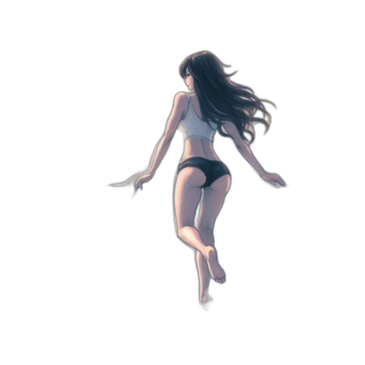 hair, creature, dress, 3d render transparent PNG cut-out