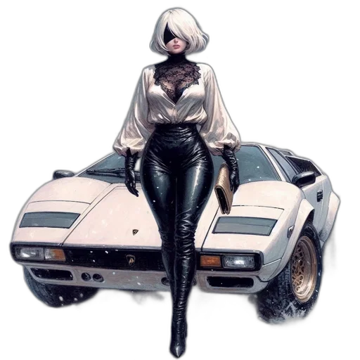 car, comic book art, concept art, fantasy art transparent PNG cut-out
