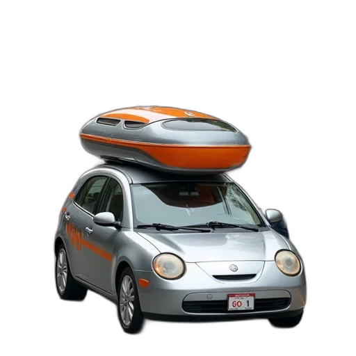 car, robot, hat, 3d render transparent PNG cut-out