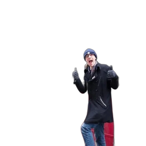 jacket, hat, umbrella, staff transparent PNG cut-out