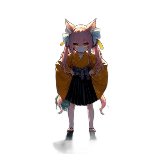 creature, jacket, dress, staff transparent PNG cut-out