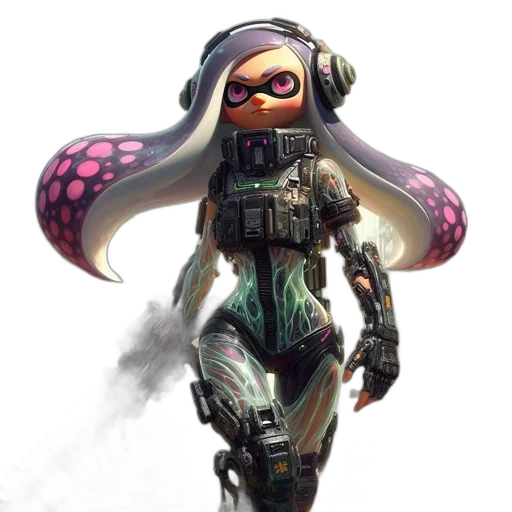 weapon, robot, staff, jacket transparent PNG cut-out