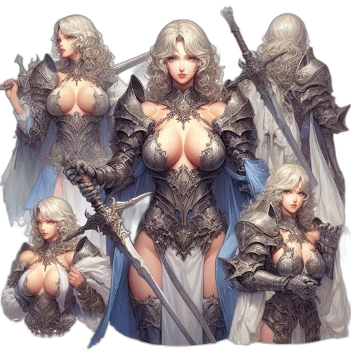 dress, sword, weapon, fantasy art transparent PNG cut-out