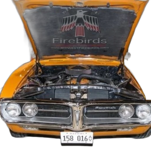 car, orange, pontiac, firebird transparent PNG cut-out