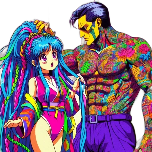 dress, vaporwave, anime, cyberpunk transparent PNG cut-out