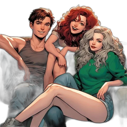comic book art, concept art, watercolor, cartoon transparent PNG cut-out