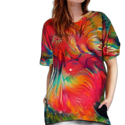 dress, vaporwave, fire, colorful transparent PNG cut-out