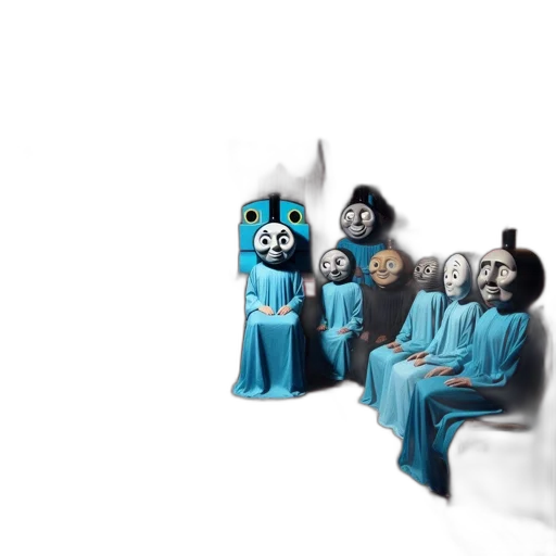 crown, mask, robot, staff transparent PNG cut-out