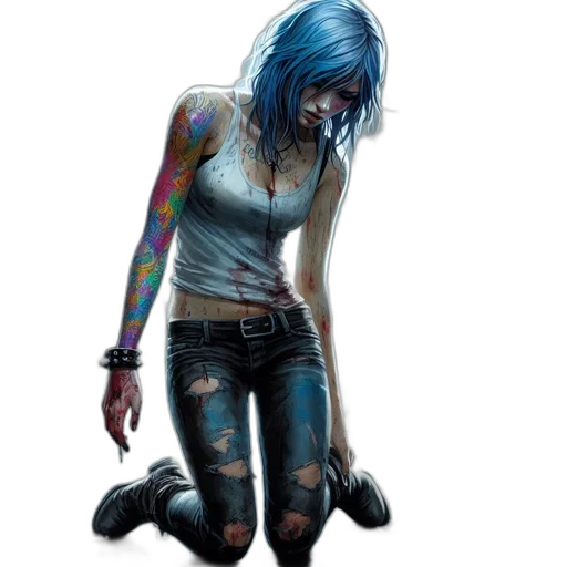 concept art, comic book art, cyberpunk, photorealistic transparent PNG cut-out