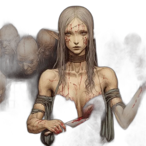 face, concept art, fantasy art, comic book art transparent PNG cut-out