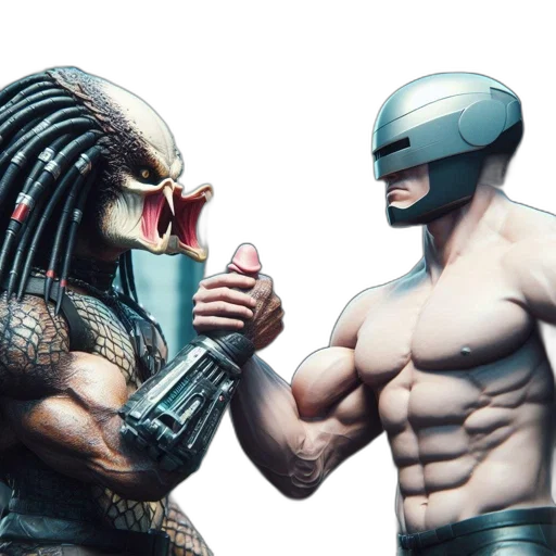 concept art, comic book art, 3d render, two transparent PNG cut-out