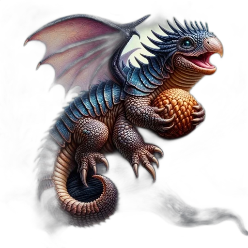dragon, creature, animal, staff transparent PNG cut-out