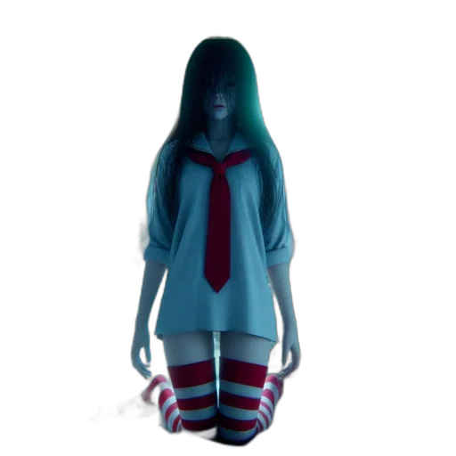 dress, creature, hair, staff transparent PNG cut-out