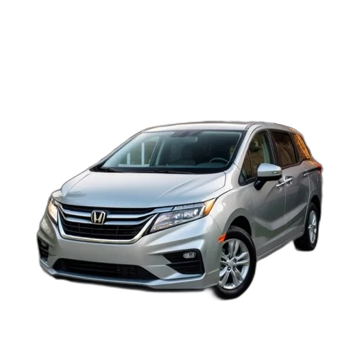 car, silver, minivan, parked transparent PNG cut-out