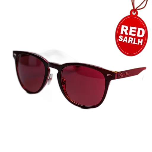 red, pair, sunglasses, logo transparent PNG cut-out