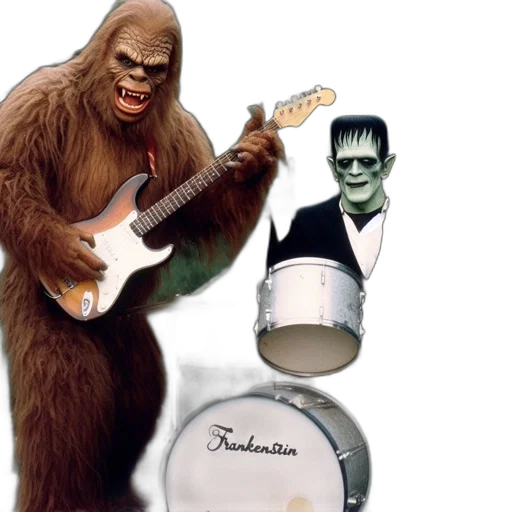 two, characters, furry, sasquatch-like transparent PNG cut-out