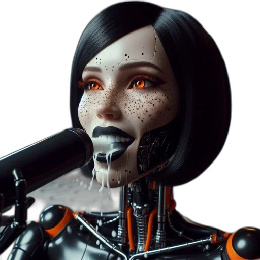 robot, face, cyberpunk, concept art transparent PNG cut-out