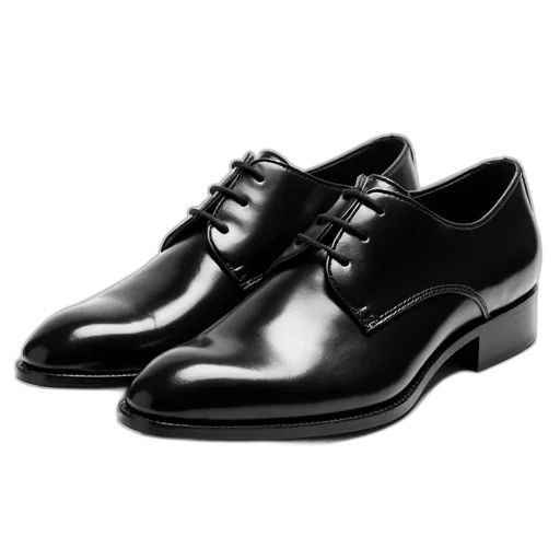 shoes, photorealistic, pair, black transparent PNG cut-out
