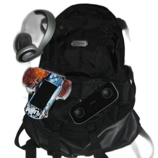 jacket, 3d render, black, backpack transparent PNG cut-out